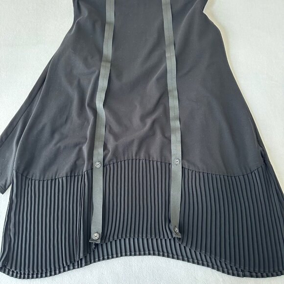 Moloko Womens Dress Pleated Artsy Lagenlook Long Sleeve Size M Black Stretch - Picture 5 of 12